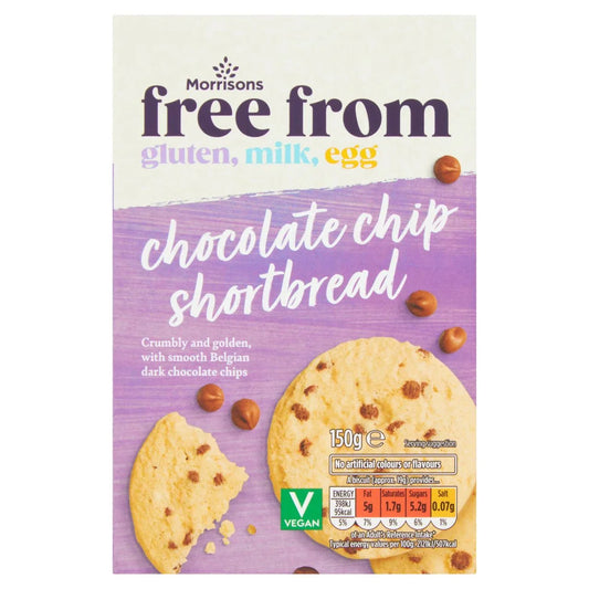 Morrisons Free From Chocolate Chip Vegan Shortbread 150g - UK Food & Drink - 5010525094533