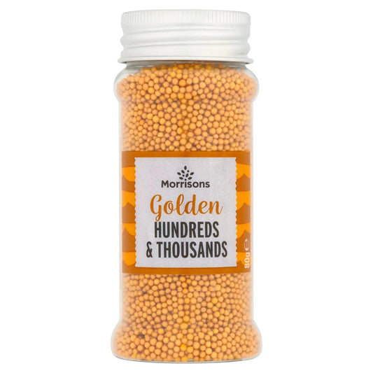 Morrisons Gold Hundreds & Thousands Sprinkles 80g - UK Food & Drink - 5010251749806