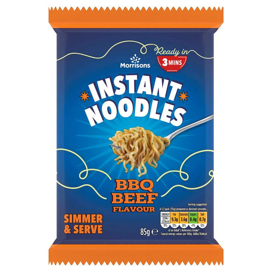 Morrisons Instant Barbecue Beef Flavour Noodles 85g - UK Food & Drink - 5010251618850