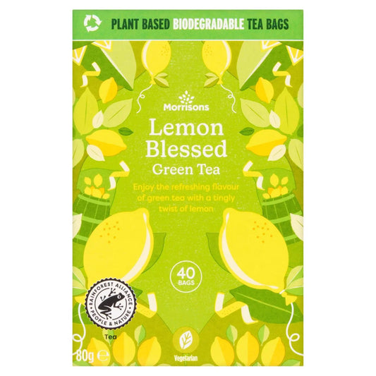 Morrisons Lemon Blessed Green Tea 40s 80g - UK Food & Drink - 5010251604556
