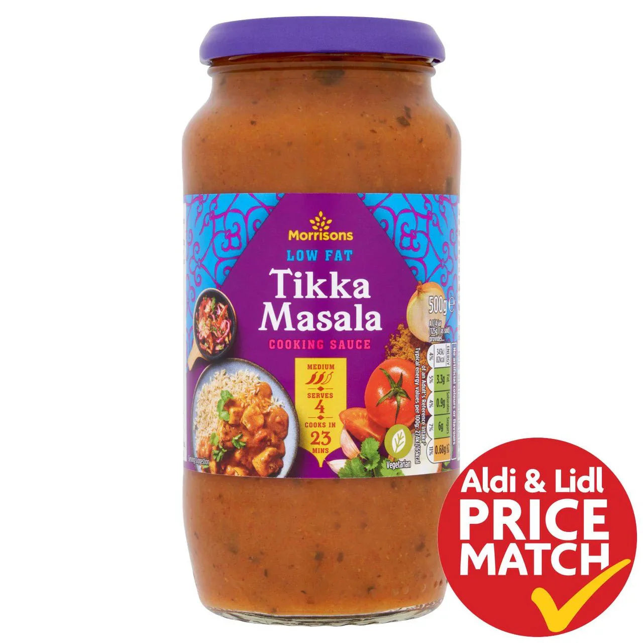 Morrisons Low Fat Tikka Masala Sauce 500g - UK Food & Drink - 5010525091419