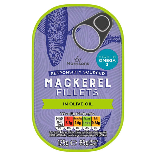 Morrisons Mackerel Fillets in Olive Oil 125g - UK Food & Drink - 5010251526339