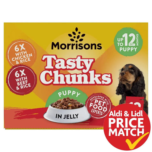 Morrisons Mixed Puppy Food in Jelly 12 x 100g - UK Food & Drink - 5010525088150