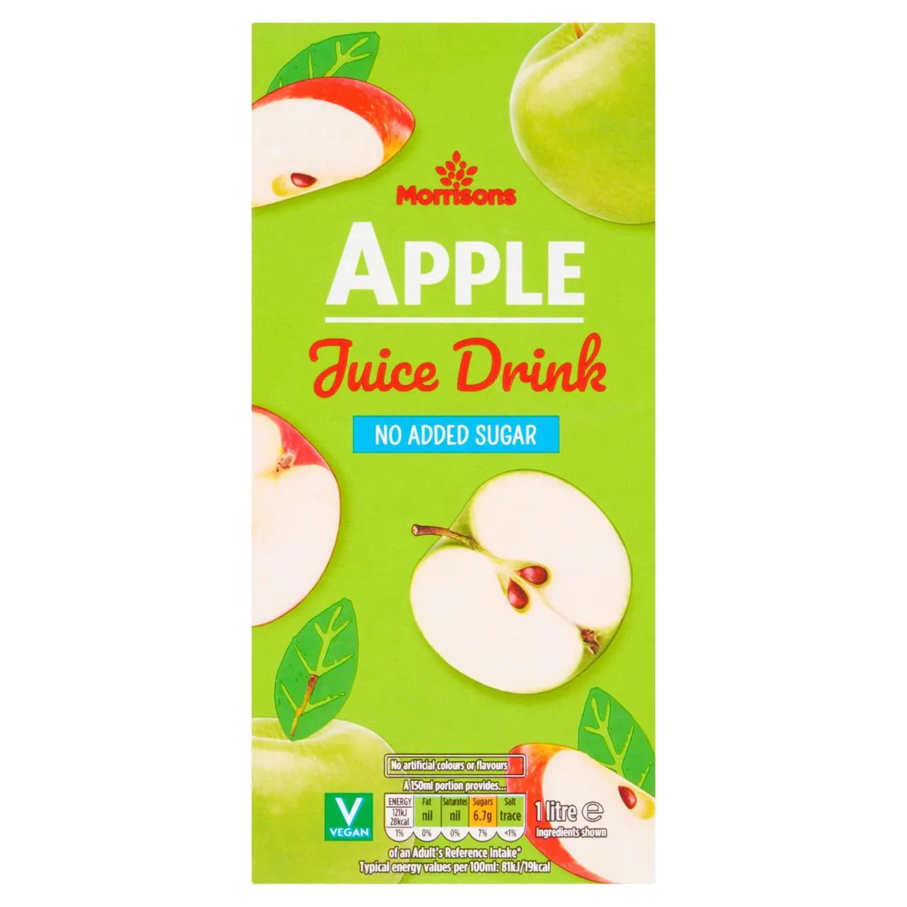Morrisons No Added Sugar Apple Juice 1l - UK Food & Drink - 5010525320687