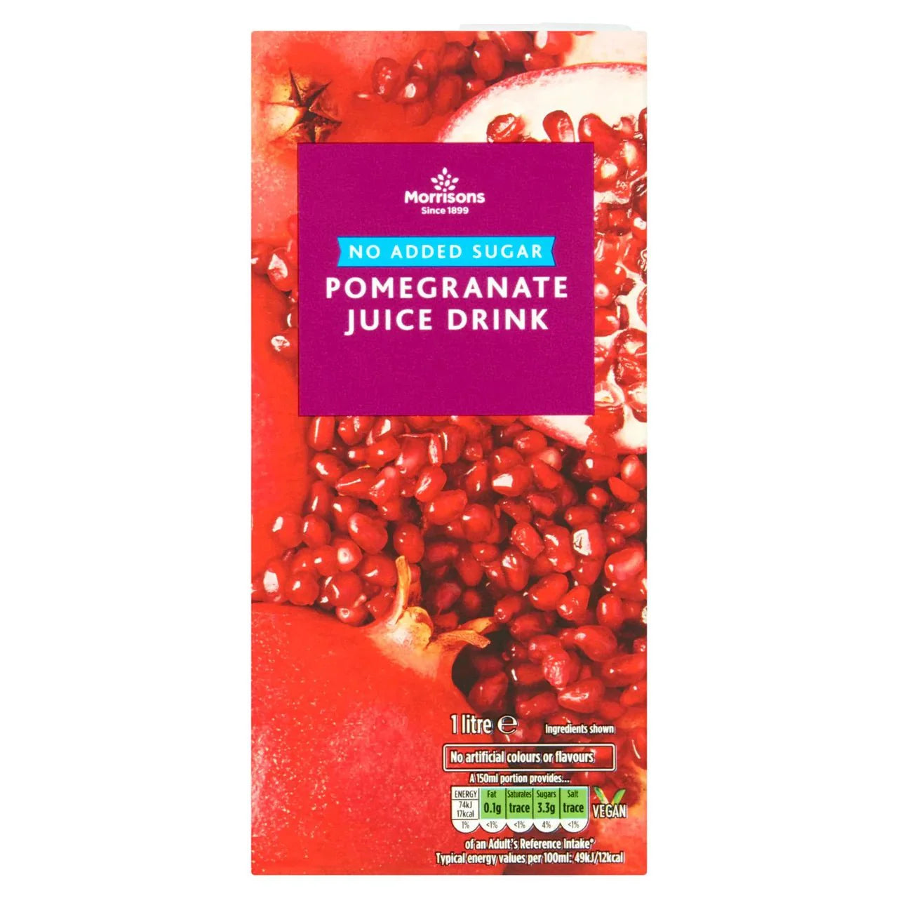 Morrisons No Added Sugar Pomegranate Juice 1l - UK Food & Drink - 5010251766445