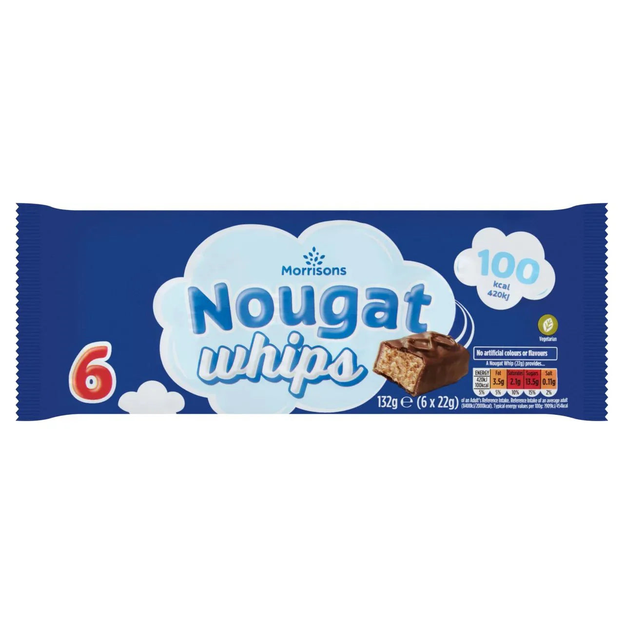 Morrisons Nougat Whips 6x22g - UK Food & Drink - 5010251920625