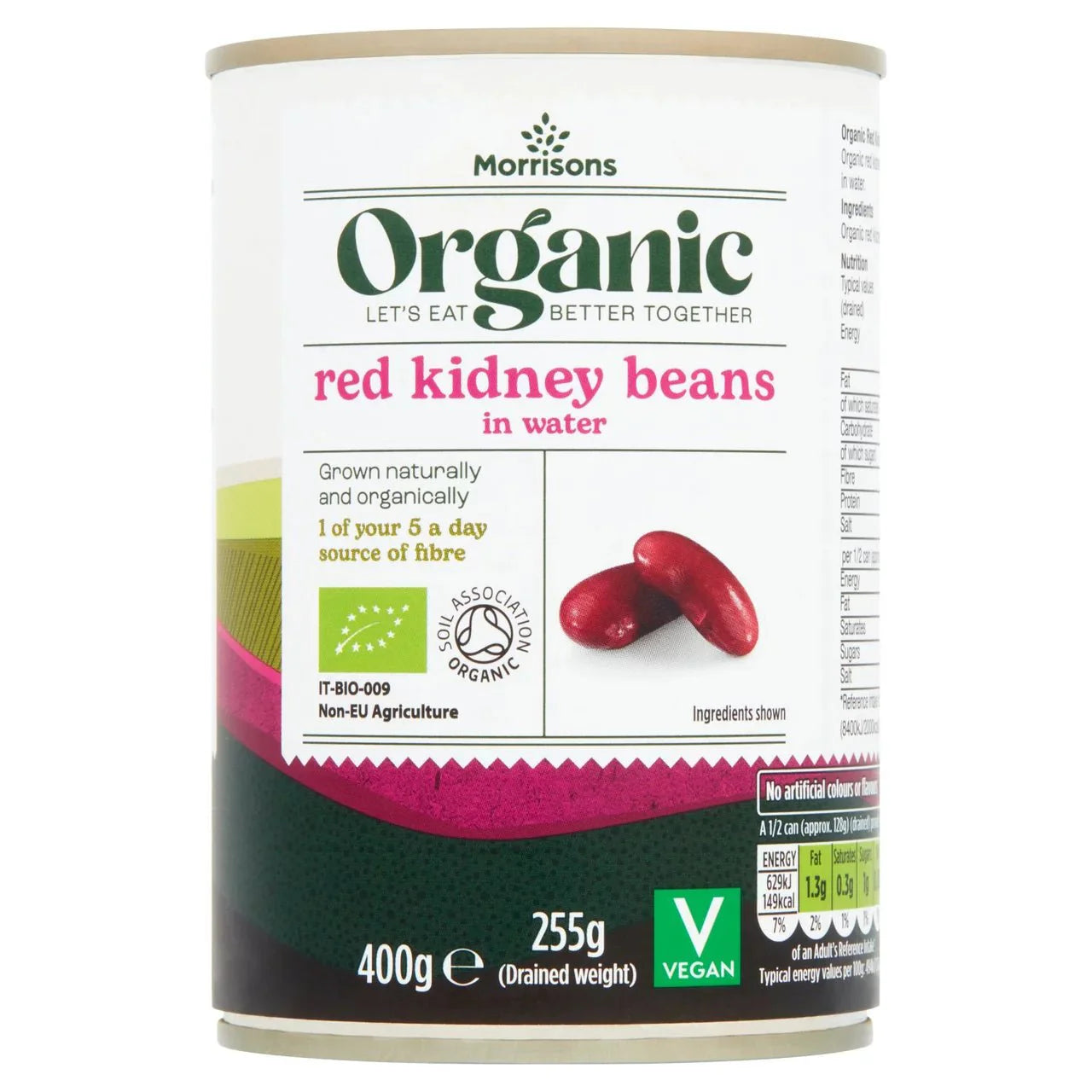 Morrisons Organic Red Kidney Beans In Water 400g - UK Food & Drink - 5010251903772