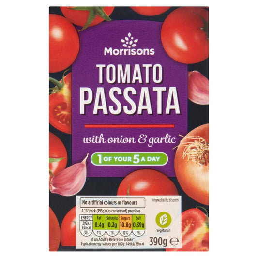 Morrisons Passata With Onion & Garlic 390g - UK Food & Drink - 5010251614579