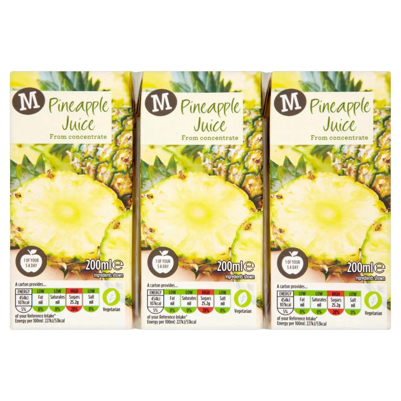 Morrisons Pineapple Juice 3x200ml - UK Food & Drink - 5010251597421