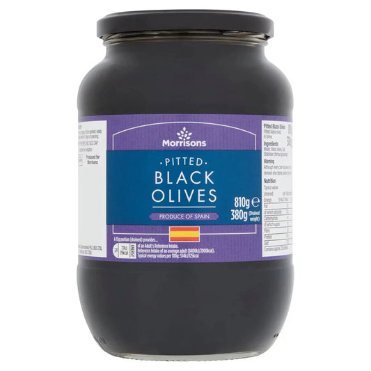 Morrisons Pitted Black Olives In Brine 810g - UK Food & Drink - 5010251980346