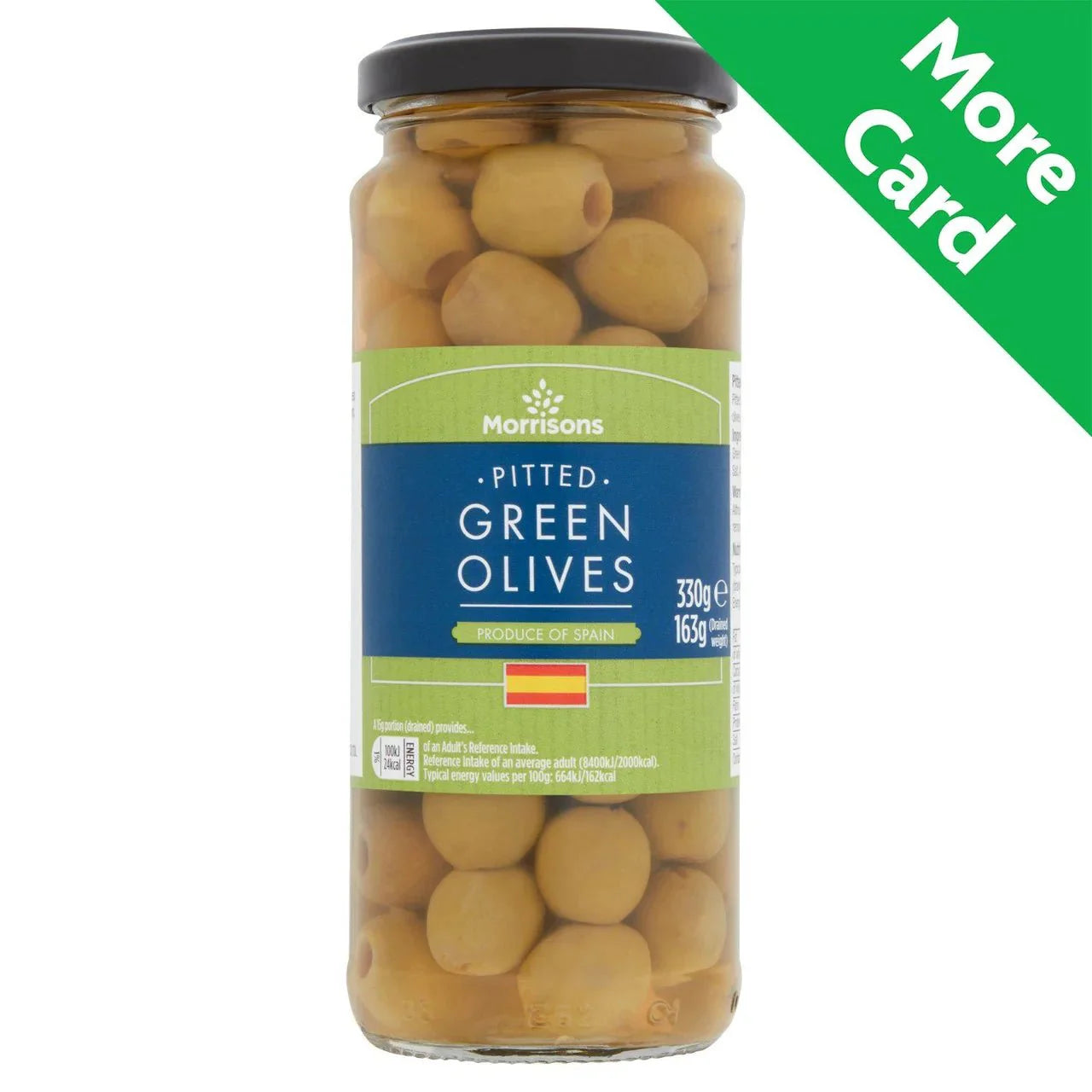 Morrisons Pitted Green Olives In Brine 330g - UK Food & Drink - 5010251508250