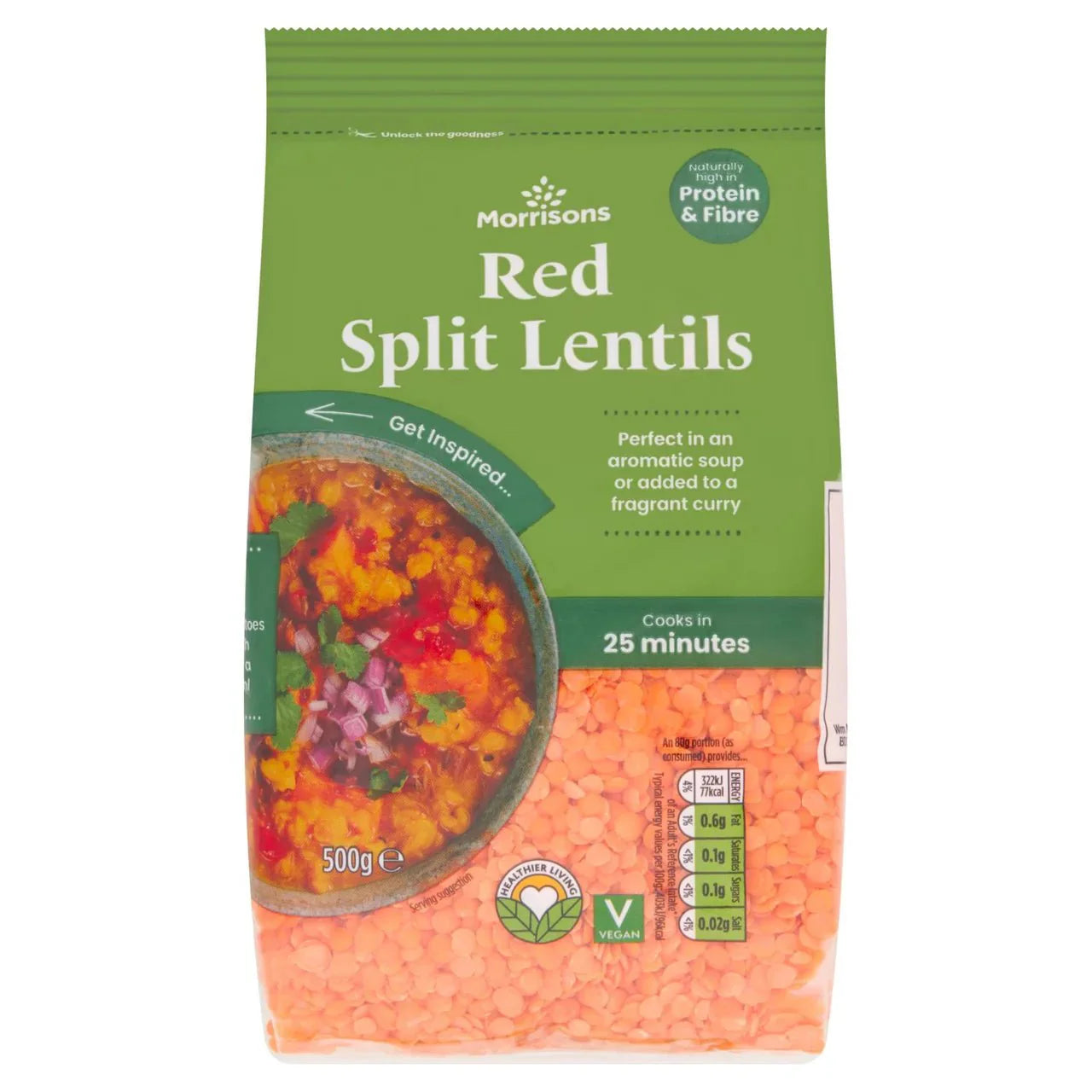 Morrisons Red Split Lentils 500g - UK Food & Drink - 5010251554714