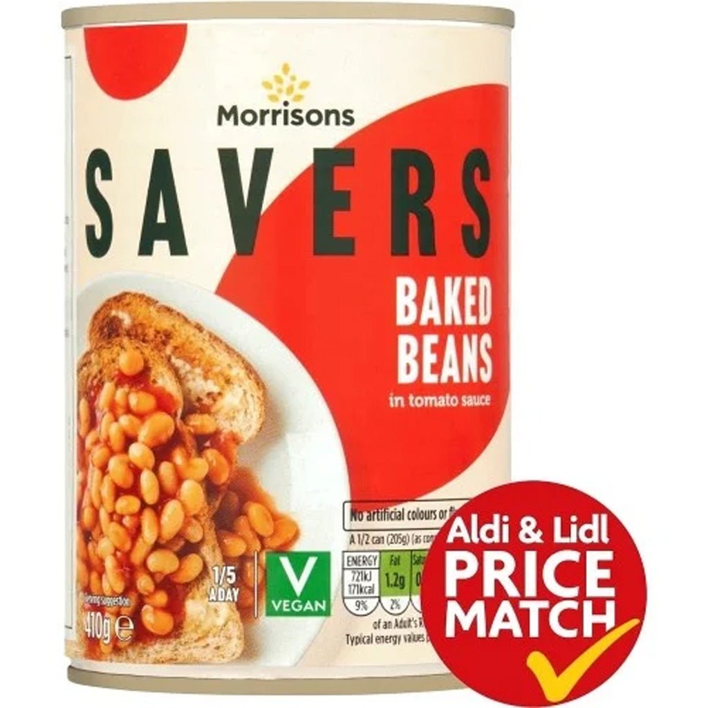 Morrisons Savers Baked Beans in Tomato Sauce 410g - UK Food & Drink - 5010251426820