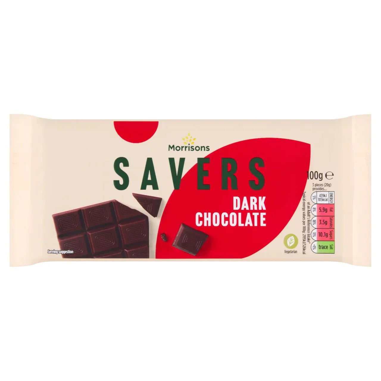 Morrisons Savers Dark Chocolate 100g - UK Food & Drink - 5010251536925