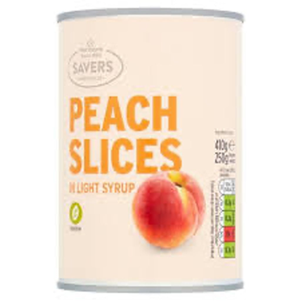 Morrisons Savers Peach Slices in Light Syrup 410g - UK Food & Drink - 5010251772811