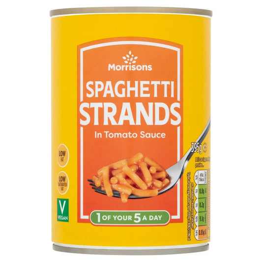 Morrisons Spaghetti in Tomato Sauce 395g - UK Food & Drink - 5010251494324