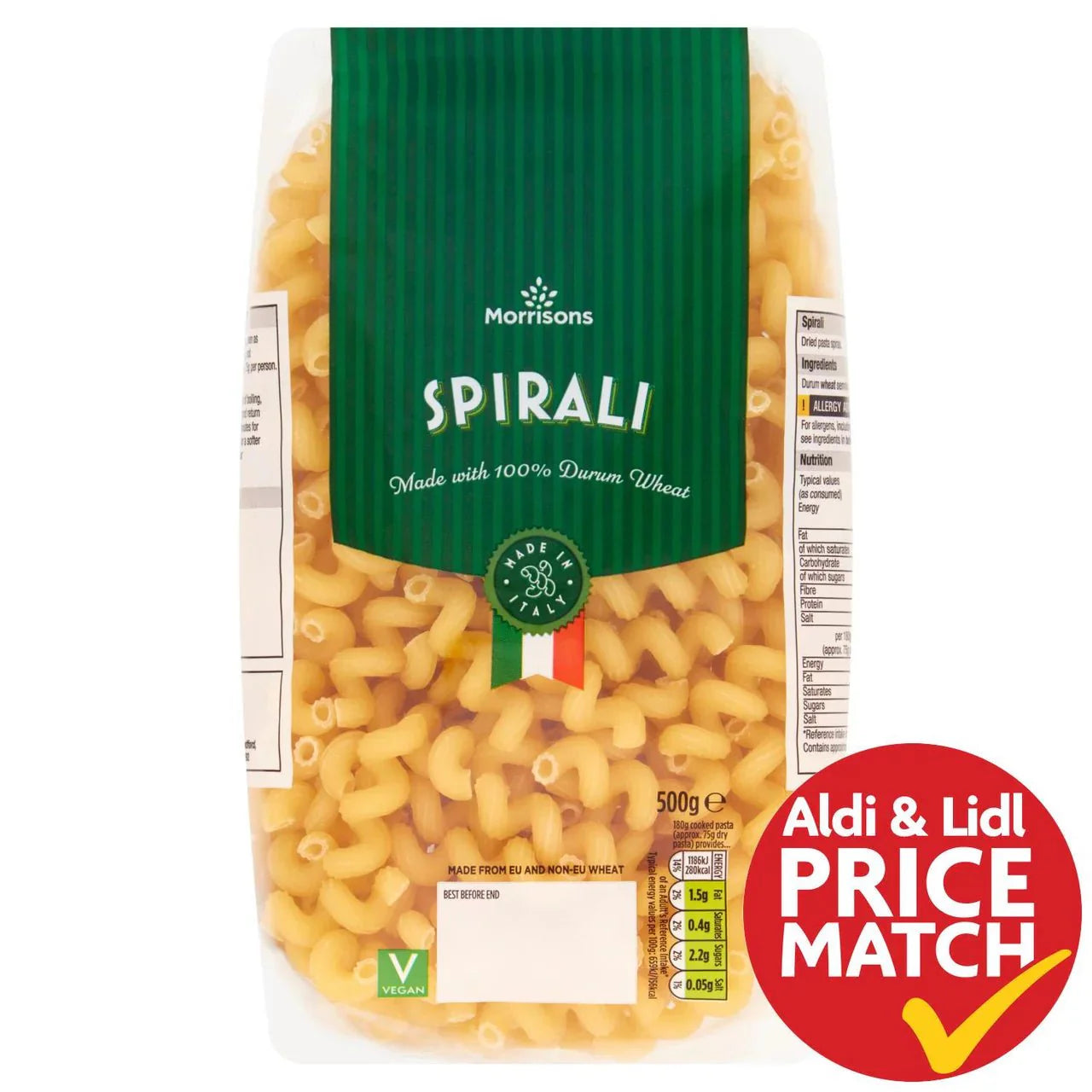 Morrisons Spirali 500g - UK Food & Drink - 5010525013091