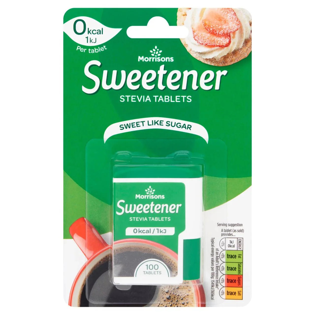 Morrisons Stevia Sweetner Tablets 100 pack - UK Food & Drink - 5010251676904