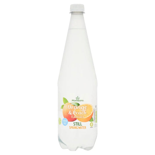 Morrisons Still Orange & Peach Water 1 litre - UK Food & Drink - 5010251484776