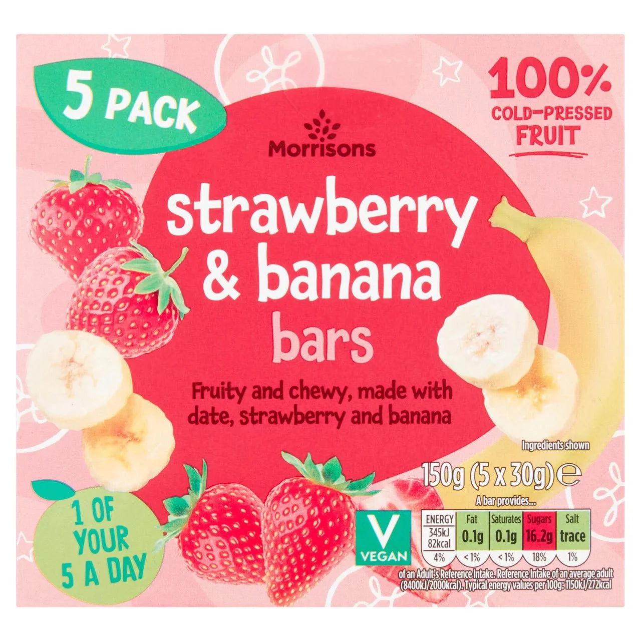 Morrisons Strawberry & Banana Bar 150g - UK Food & Drink - 5010525152103