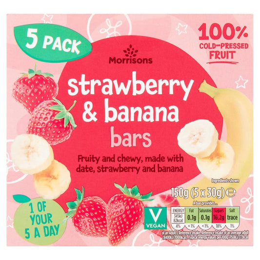 Morrisons Strawberry & Banana Bar 150g - UK Food & Drink - 5010525152103