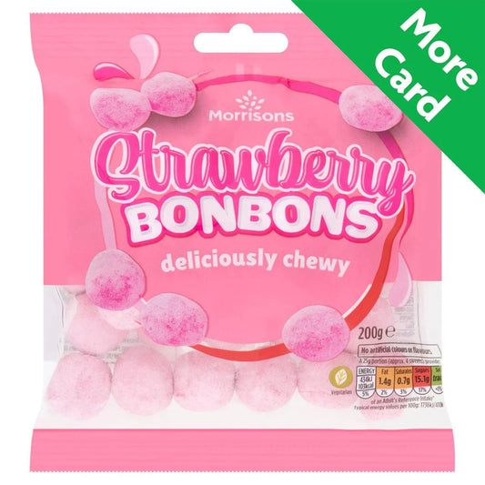 Morrisons Strawberry Bon Bons 200g - UK Food & Drink - 5010251714255