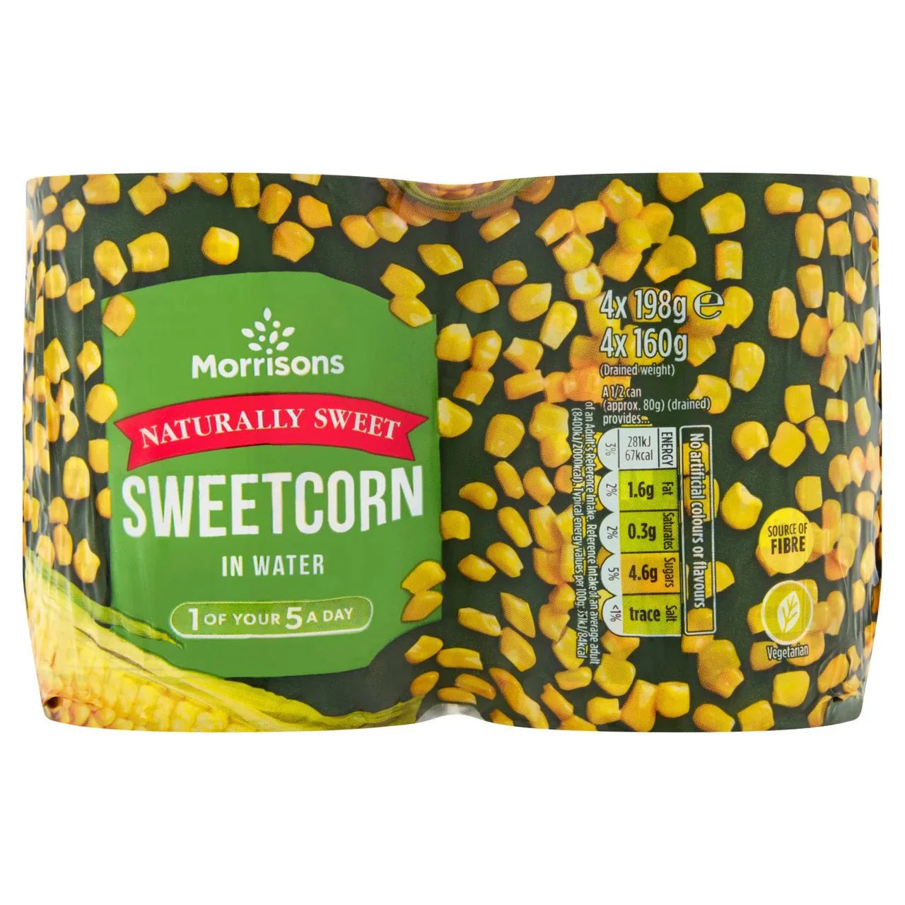 Morrisons Sweet Corn in Water 4x198g - UK Food & Drink - 5010251834465