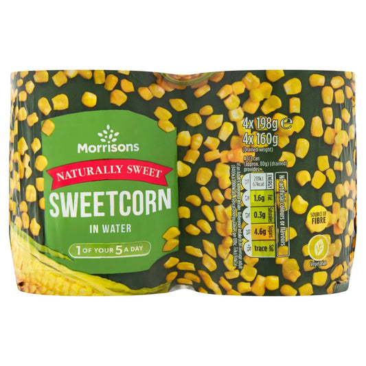 Morrisons Sweet Corn in Water 4x198g - UK Food & Drink - 5010251834465