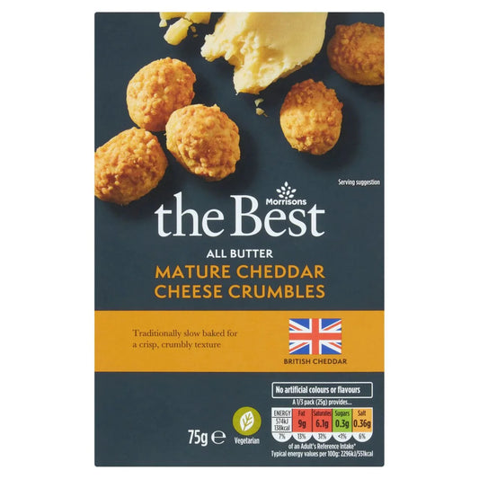 Morrisons The Best All Butter Mature Cheddar Cheese Crumbles 75g - UK Food & Drink - 5010251736875
