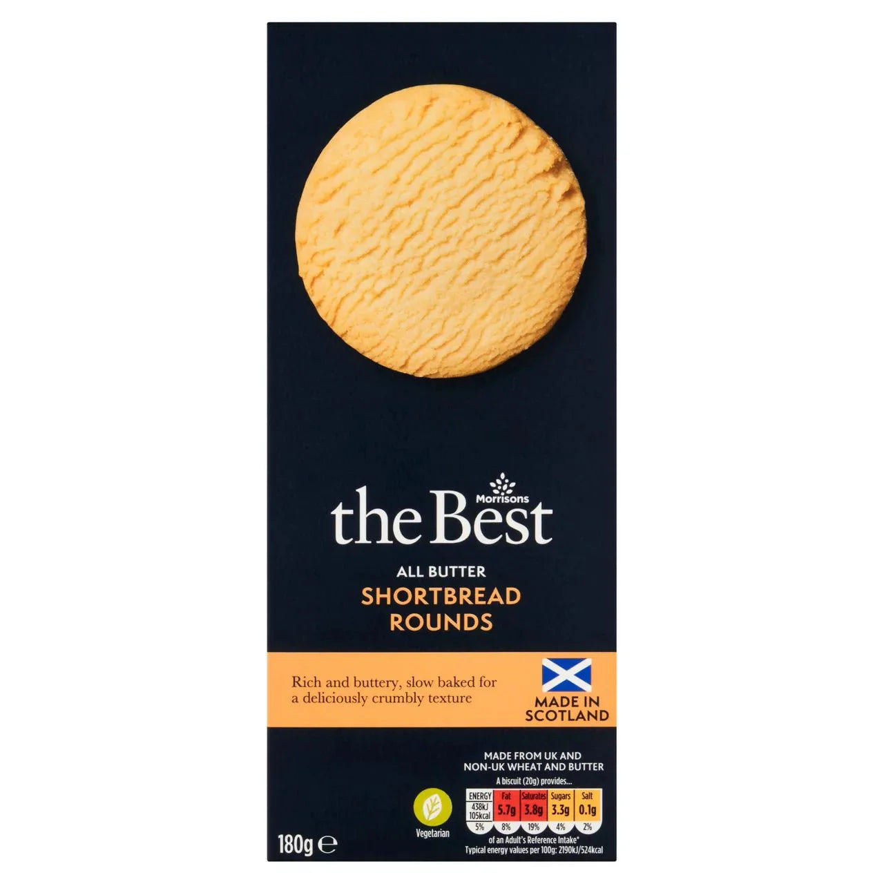 Morrisons The Best All Butter Shortbread Rounds 180g - UK Food & Drink - 5010525263212