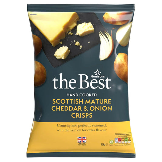 Morrisons The Best Mature Cheddar & Onion Crisps 125g - UK Food & Drink - 5010525167640