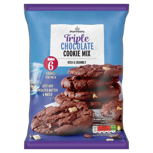 Morrisons Triple Chocolate Cookie Mix 275g - UK Food & Drink - 5010251522683