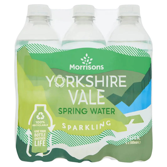 Morrisons Yorkshire Vale Sparkling Water 6 X 500ml - UK Food & Drink - 5010251491552