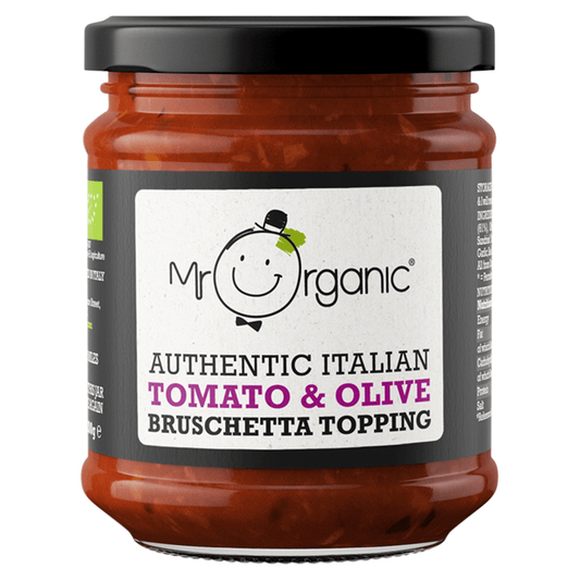 Mr Organic Authentic Italian Tomato & Olive Bruschetta Topping 200g - UK Food & Drink - 5060178073492