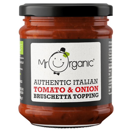 Mr Organic Authentic Italian Tomato & Onion Bruschetta Topping 200g - UK Food & Drink - 5060178073508