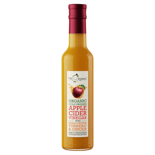 Mr Organic Cold Pressed Apple Cider Vinegar with Chilli Pepper Tumeric & Ginger - UK Food & Drink - 5060178072969