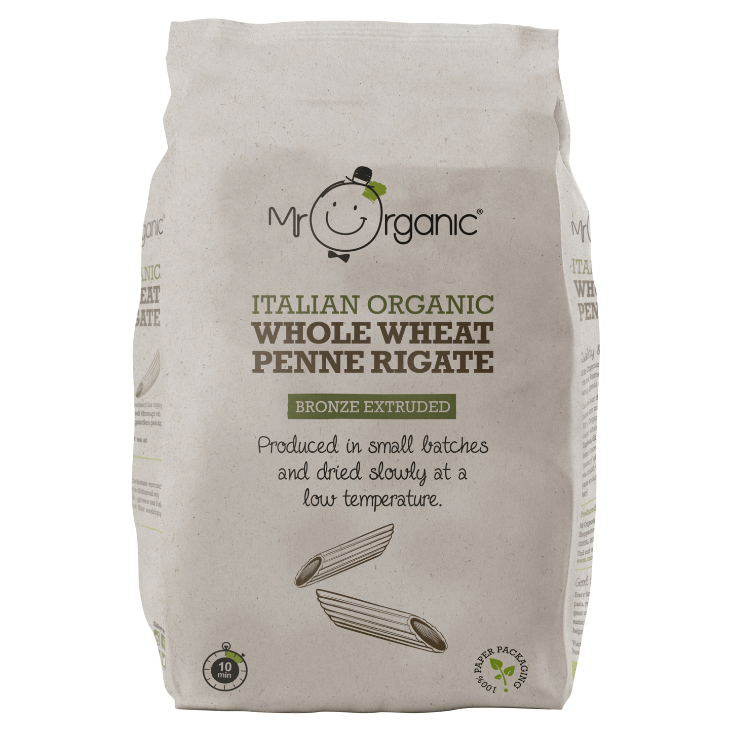 Mr Organic Italian Organic Whole Wheat Penne Rigate 500g - UK Food & Drink - 5060178071023