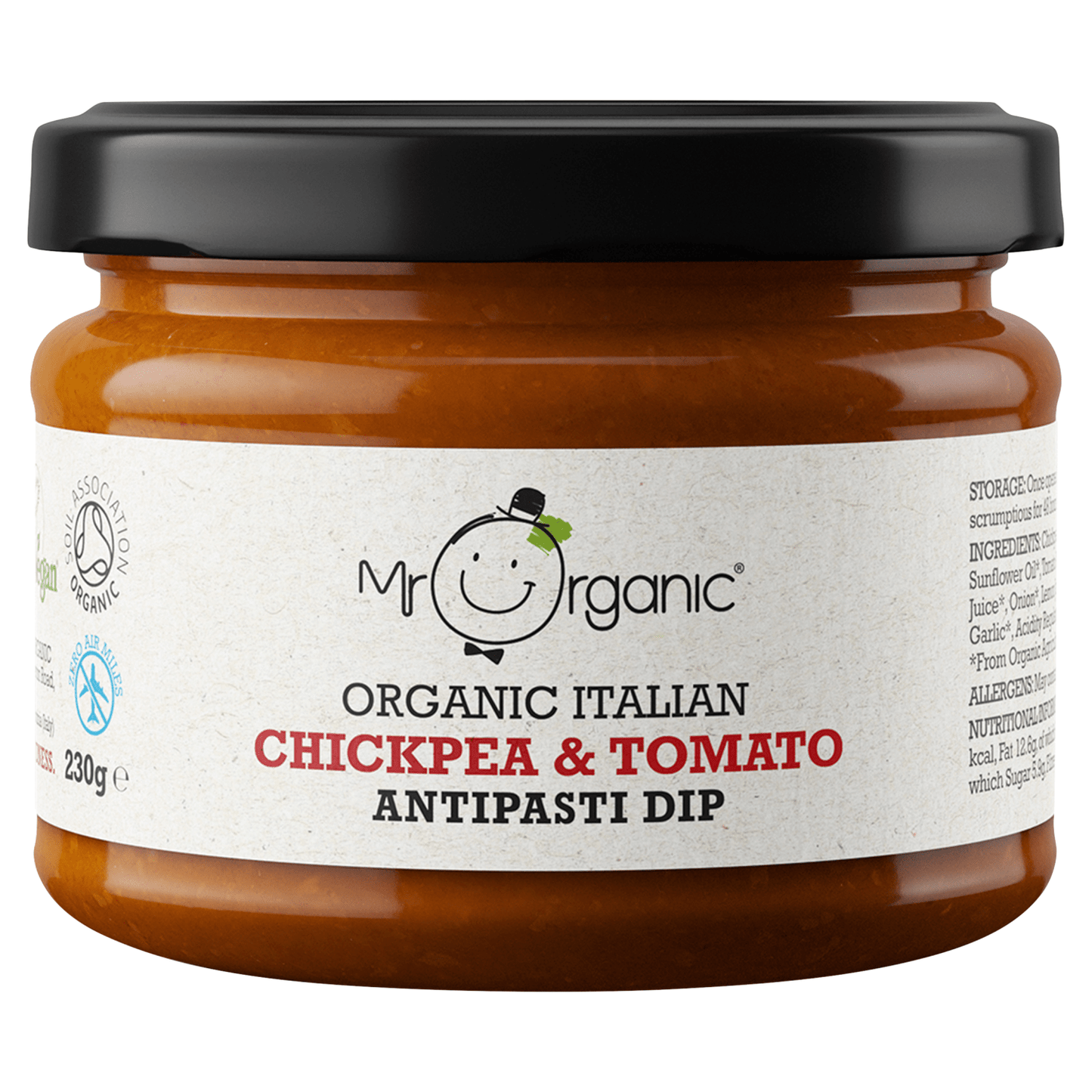 Mr Organic Organic Italian Chickpea & Tomato Antipasti Dip 230g - UK Food & Drink - 5060178074918