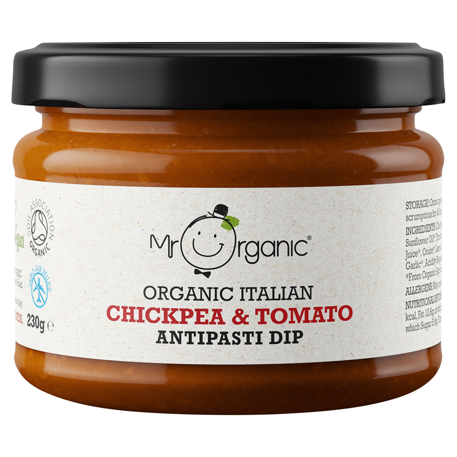 Mr Organic Organic Italian Chickpea & Tomato Antipasti Dip 230g - UK Food & Drink - 5060178074918