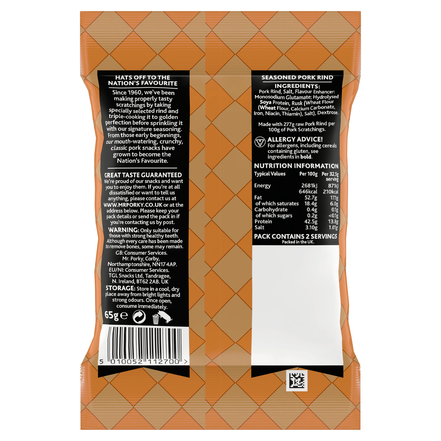 Mr. Porky Original Scratchings 65g - UK Food & Drink - 5010052112700