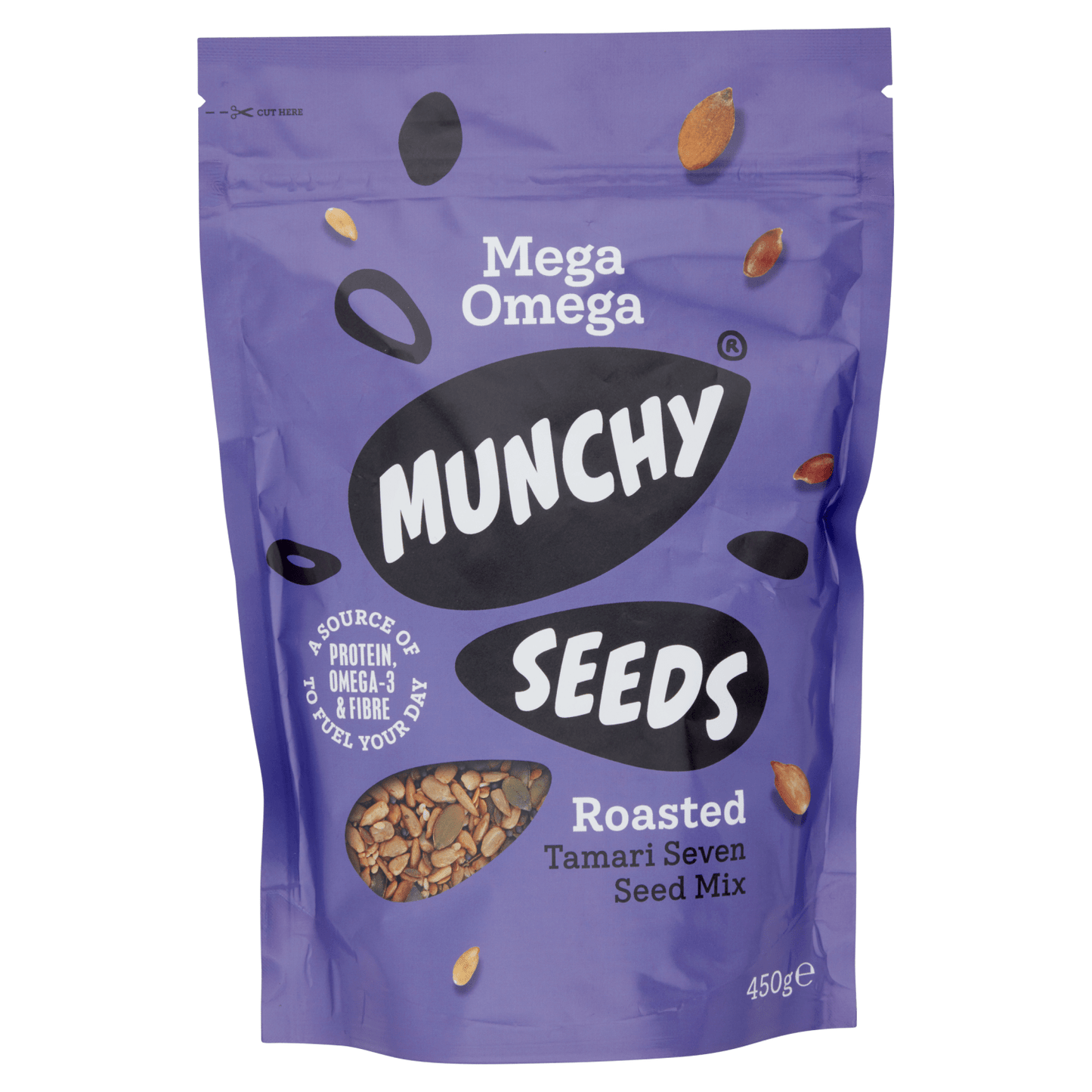 Munchy Seeds Mega Omega Roasted Tamari Seven Seed Mix 450g - UK Food & Drink - 5060013260148