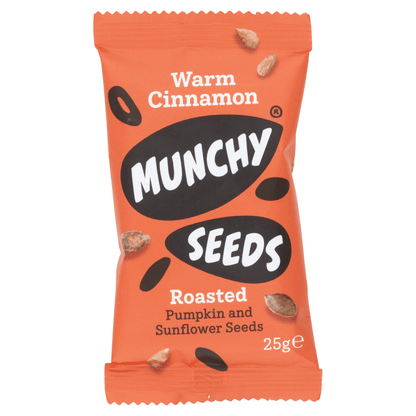 Munchy Seeds Warm Cinnamon Roasted Pumpkin and Sunflower Seeds 25g - UK Food & Drink - 5060013260322