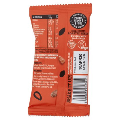 Munchy Seeds Warm Cinnamon Roasted Pumpkin and Sunflower Seeds 25g - UK Food & Drink - 5060013260322
