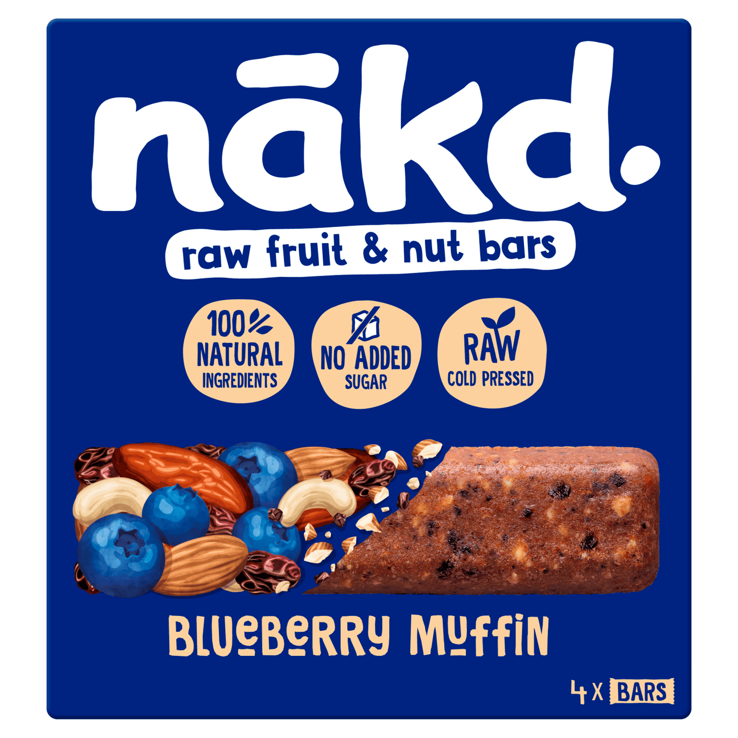 N_kd Blueberry Muffin Raw Fruit & Nut Bars 4 x 35g - UK Food & Drink - 5060088706534