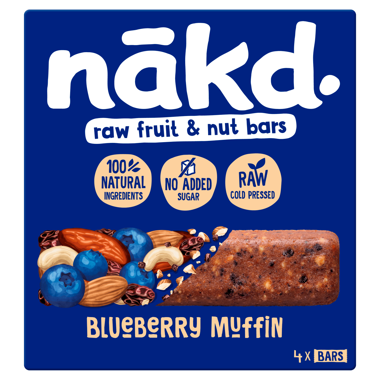 N_kd Blueberry Muffin Raw Fruit & Nut Bars 4 x 35g - UK Food & Drink - 5060088706534