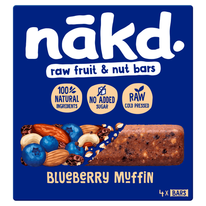 N_kd Blueberry Muffin Raw Fruit & Nut Bars 4 x 35g - UK Food & Drink - 5060088706534