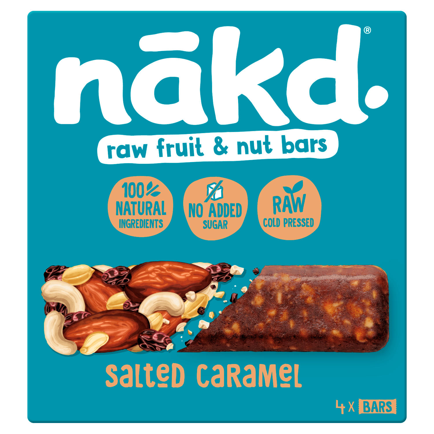 N_kd Salted Caramel Raw Fruit & Nut Bars 4 x 35g - UK Food & Drink - 5060088707975