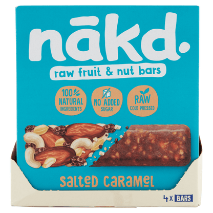 N_kd Salted Caramel Raw Fruit & Nut Bars 4 x 35g - UK Food & Drink - 5060088707975