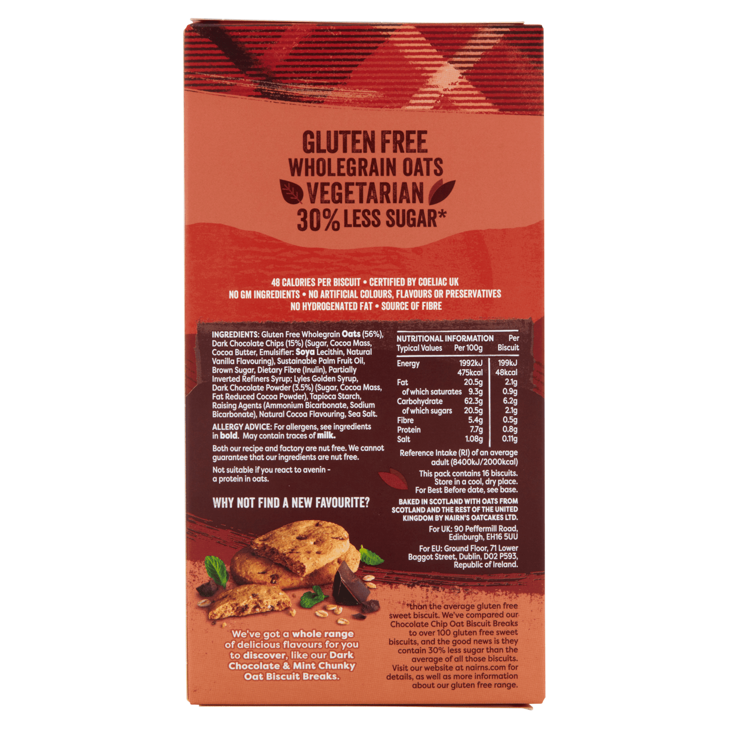 Nairn's Chocolate Chip Oat Biscuit Breaks 160g - UK Food & Drink - 612322030087