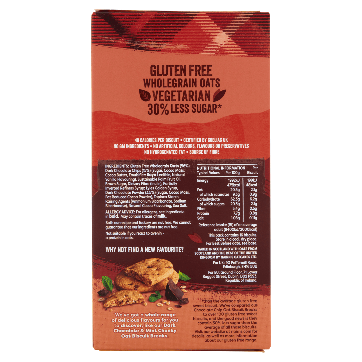 Nairn's Chocolate Chip Oat Biscuit Breaks 160g - UK Food & Drink - 612322030087